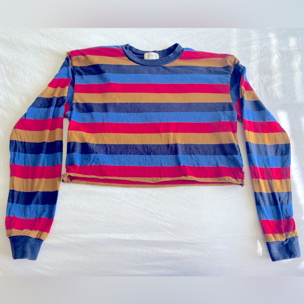 Brixton Stripped Long Sleeve Crop Top